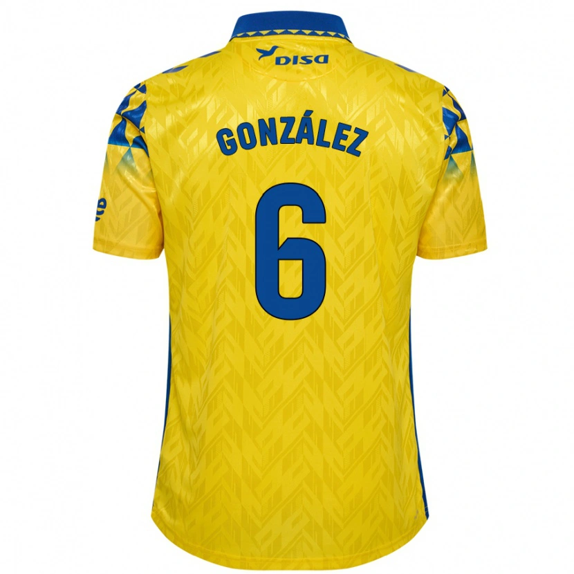 Danxen Kinderen Fabio González #6 Geel Blauw Thuisshirt Thuistenue 2024/25 T-Shirt