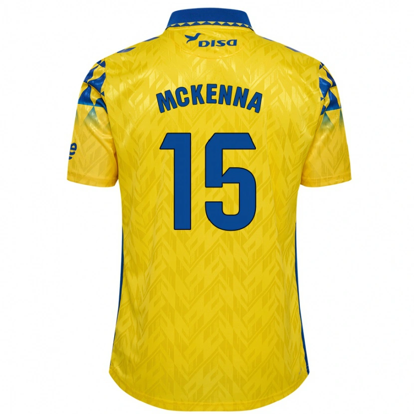 Danxen Kinderen Scott Mckenna #15 Geel Blauw Thuisshirt Thuistenue 2024/25 T-Shirt