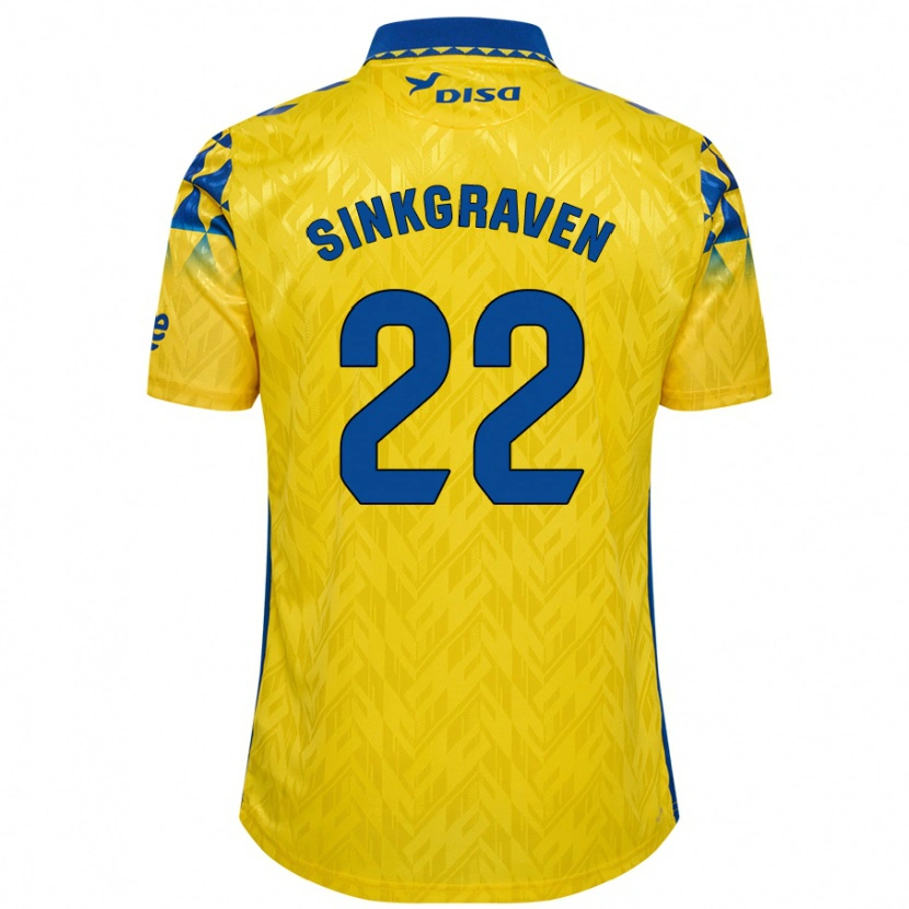 Danxen Kinderen Daley Sinkgraven #22 Geel Blauw Thuisshirt Thuistenue 2024/25 T-Shirt