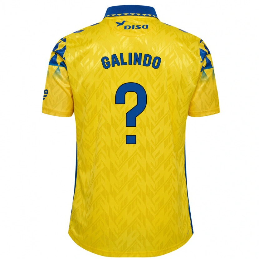 Danxen Kinderen Cristian Galindo #0 Geel Blauw Thuisshirt Thuistenue 2024/25 T-Shirt