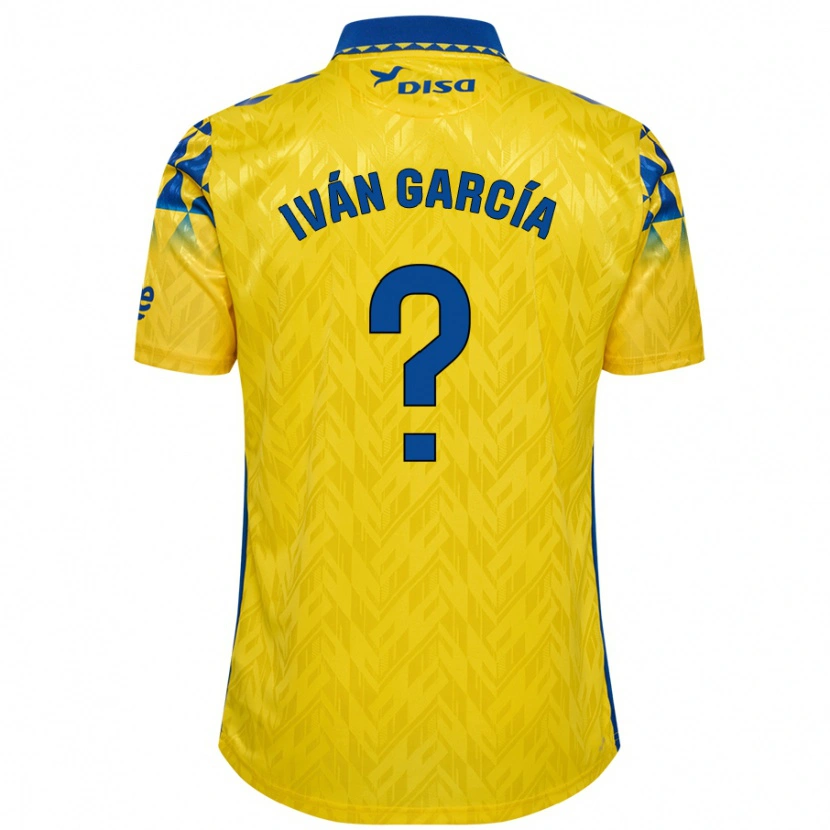 Danxen Kinderen Iván García #0 Geel Blauw Thuisshirt Thuistenue 2024/25 T-Shirt