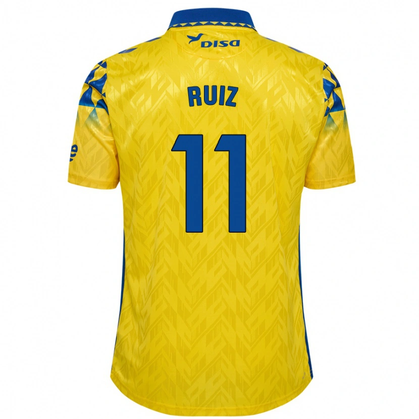 Danxen Kinderen Sergio Ruiz #11 Geel Blauw Thuisshirt Thuistenue 2024/25 T-Shirt