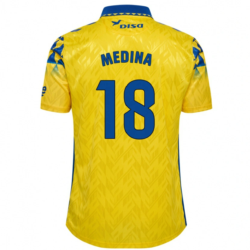 Danxen Kinderen Iván Medina #18 Geel Blauw Thuisshirt Thuistenue 2024/25 T-Shirt