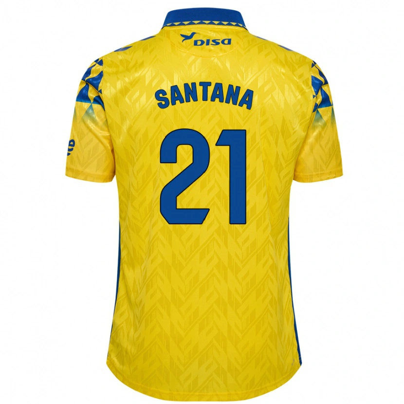 Danxen Kinderen Yadam Santana #21 Geel Blauw Thuisshirt Thuistenue 2024/25 T-Shirt