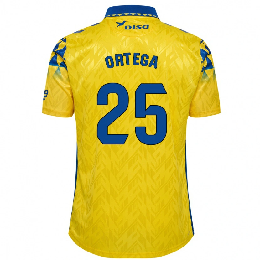 Danxen Kinderen Edián Ortega #25 Geel Blauw Thuisshirt Thuistenue 2024/25 T-Shirt