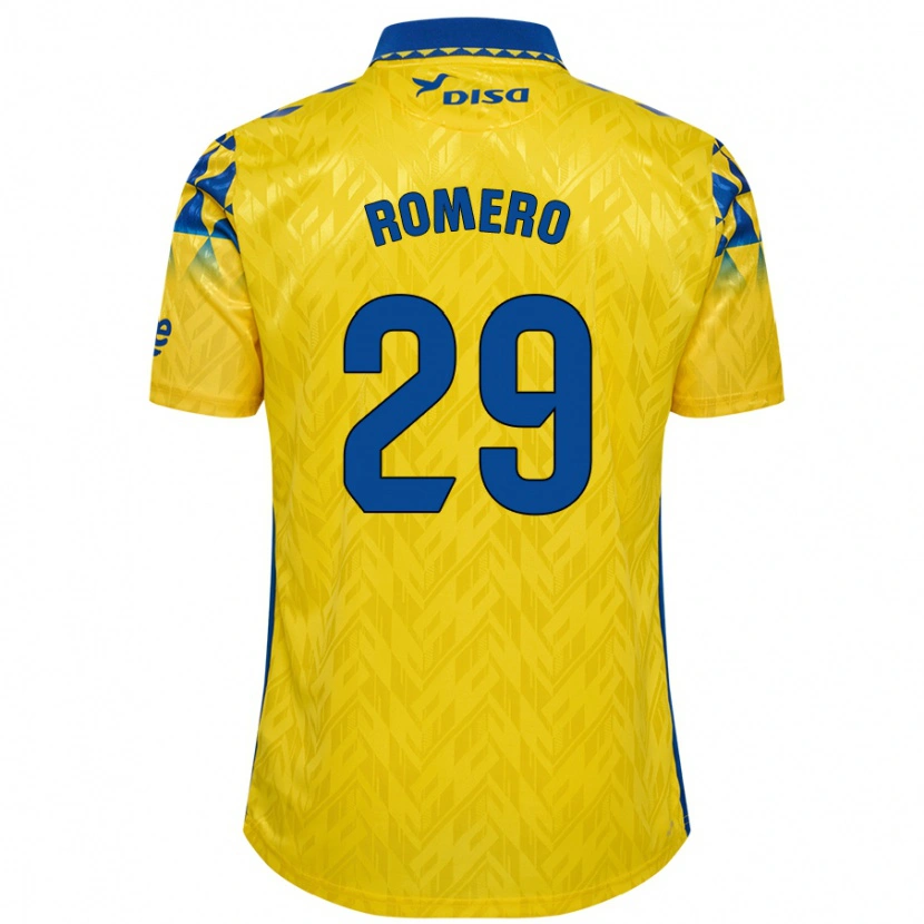 Danxen Kinderen Elías Romero #29 Geel Blauw Thuisshirt Thuistenue 2024/25 T-Shirt