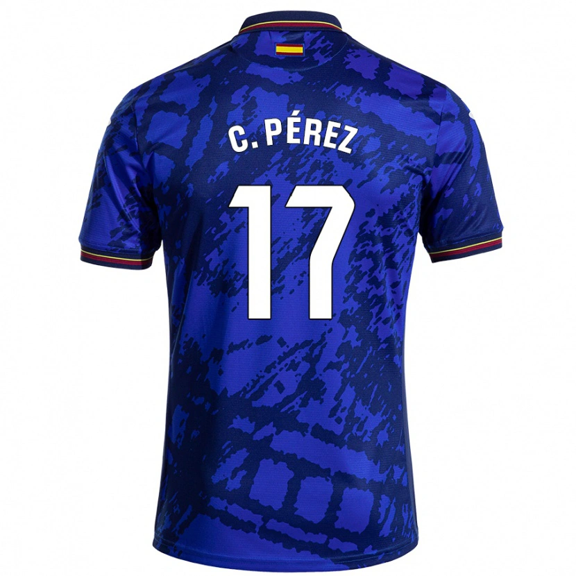 Danxen Kinderen Carles Pérez #17 Donkerder Blauw Thuisshirt Thuistenue 2024/25 T-Shirt