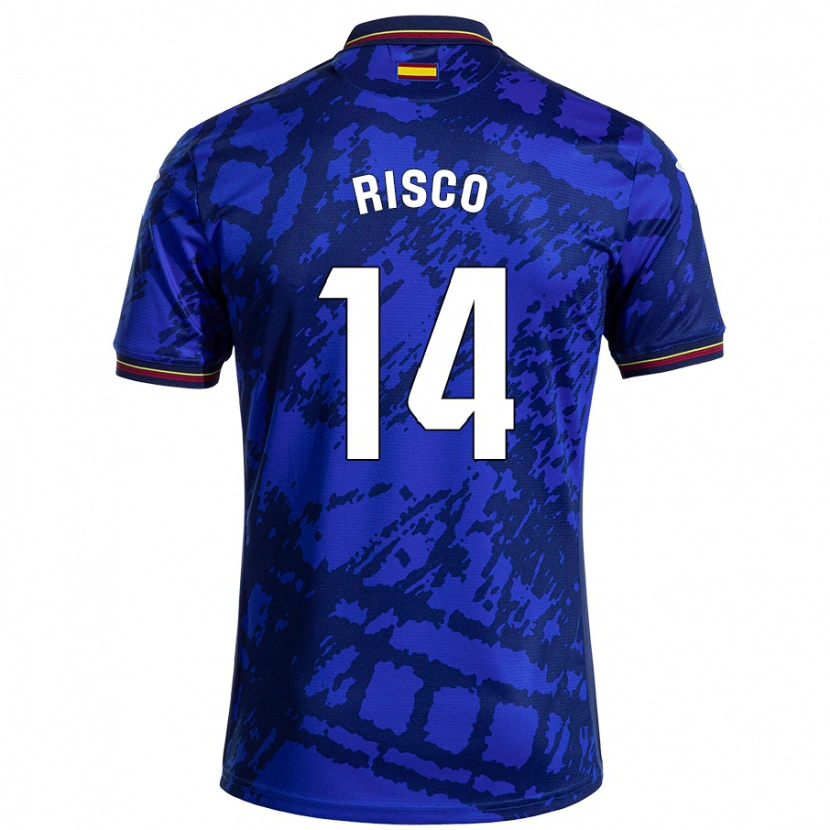 Danxen Kinderen Alberto Risco #14 Donkerder Blauw Thuisshirt Thuistenue 2024/25 T-Shirt