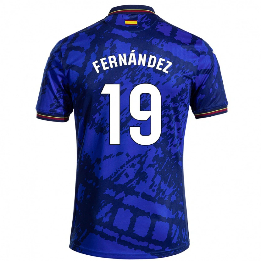 Danxen Kinderen Ismael Fernández #19 Donkerder Blauw Thuisshirt Thuistenue 2024/25 T-Shirt