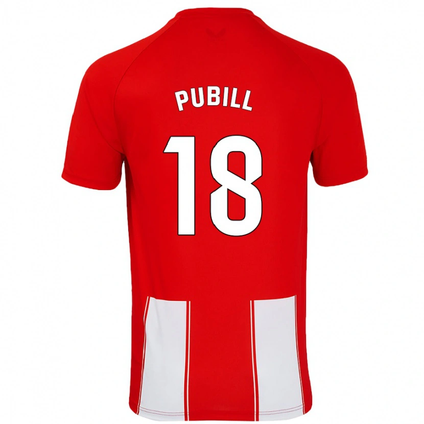 Danxen Kinderen Marc Pubill #18 Rood Wit Thuisshirt Thuistenue 2024/25 T-Shirt