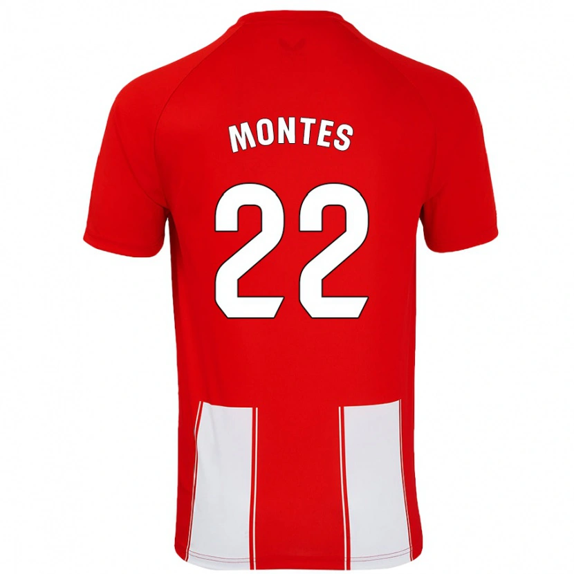 Danxen Kinderen César Montes #22 Rood Wit Thuisshirt Thuistenue 2024/25 T-Shirt