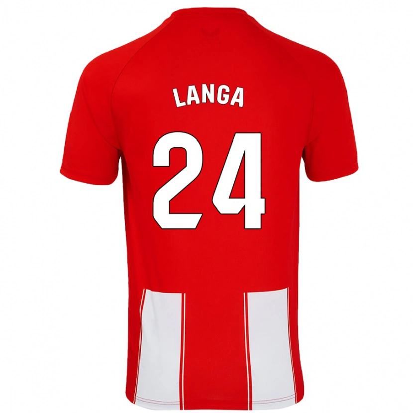 Danxen Kinderen Bruno Langa #24 Rood Wit Thuisshirt Thuistenue 2024/25 T-Shirt