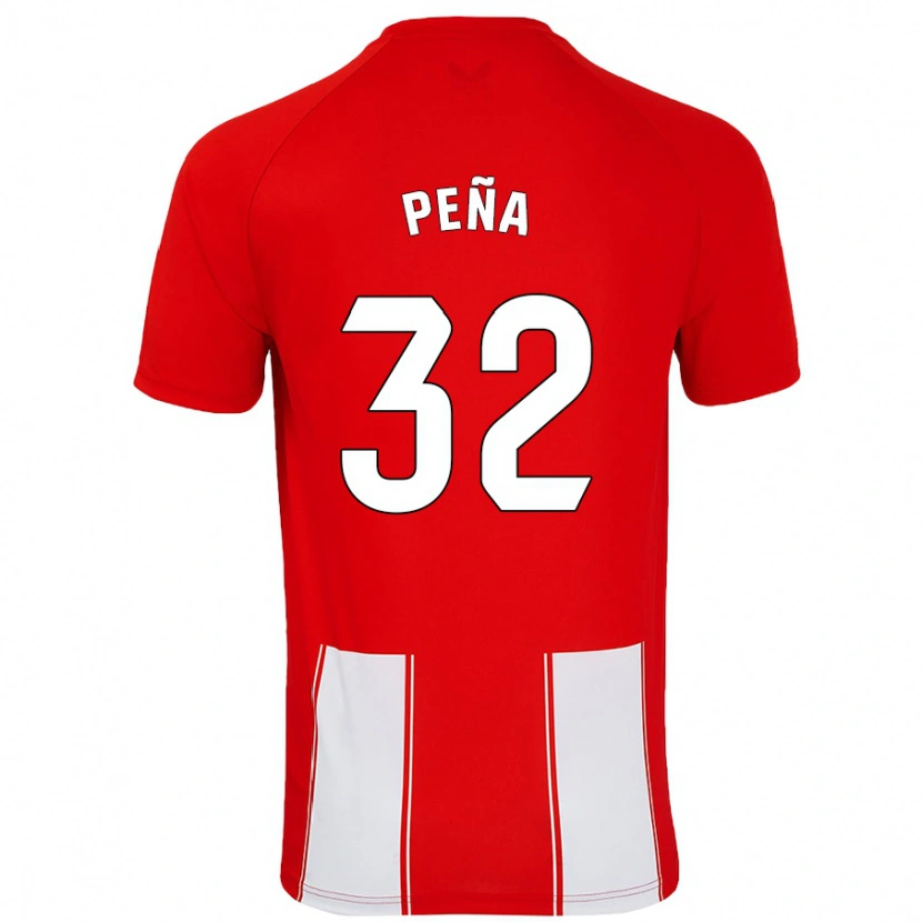 Danxen Kinderen Marcos Peña #32 Rood Wit Thuisshirt Thuistenue 2024/25 T-Shirt