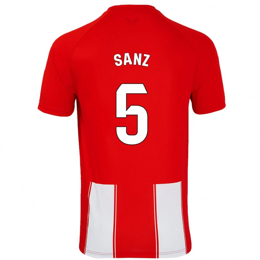 Danxen Kinderen Paco Sanz #5 Rood Wit Thuisshirt Thuistenue 2024/25 T-Shirt