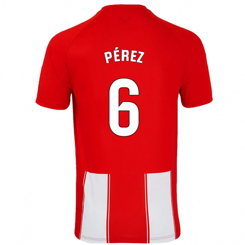 Danxen Kinderen René Pérez #6 Rood Wit Thuisshirt Thuistenue 2024/25 T-Shirt