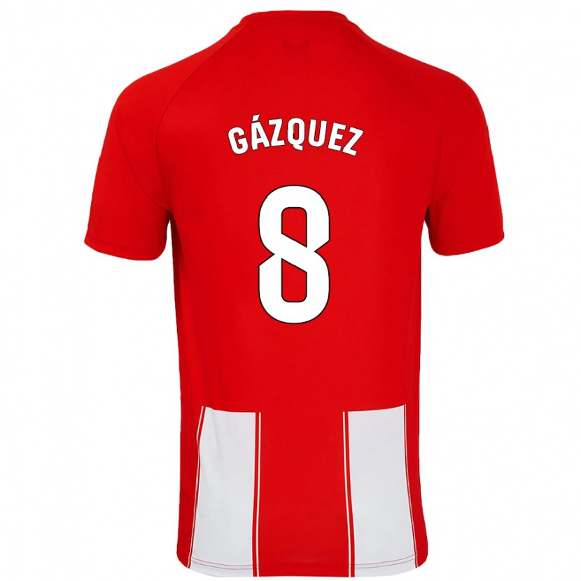 Danxen Kinderen Joan Gázquez #8 Rood Wit Thuisshirt Thuistenue 2024/25 T-Shirt