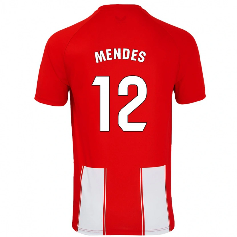 Danxen Kinderen Alex Mendes #12 Rood Wit Thuisshirt Thuistenue 2024/25 T-Shirt