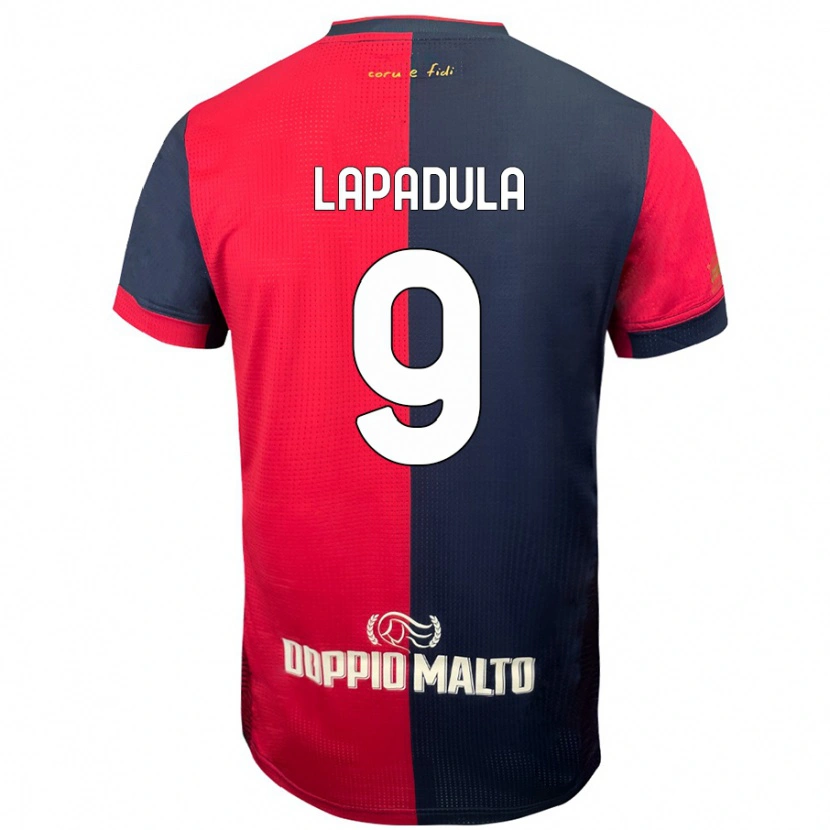 Danxen Kinderen Gianluca Lapadula #9 Rood Donkerder Blauw Thuisshirt Thuistenue 2024/25 T-Shirt