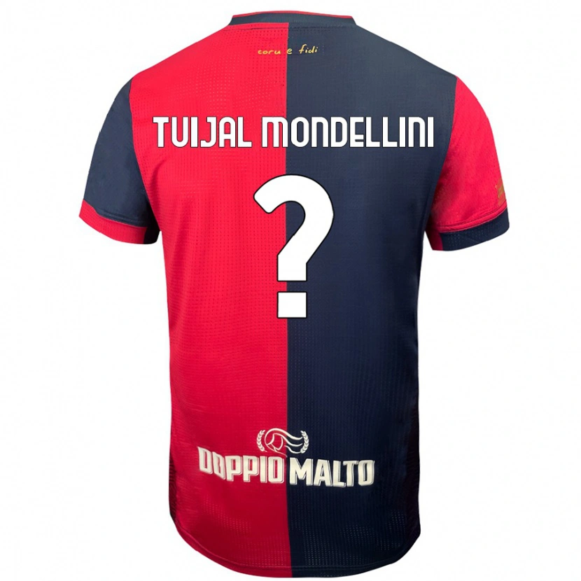 Danxen Kinderen Luca Tuijal Mondellini #0 Rood Donkerder Blauw Thuisshirt Thuistenue 2024/25 T-Shirt