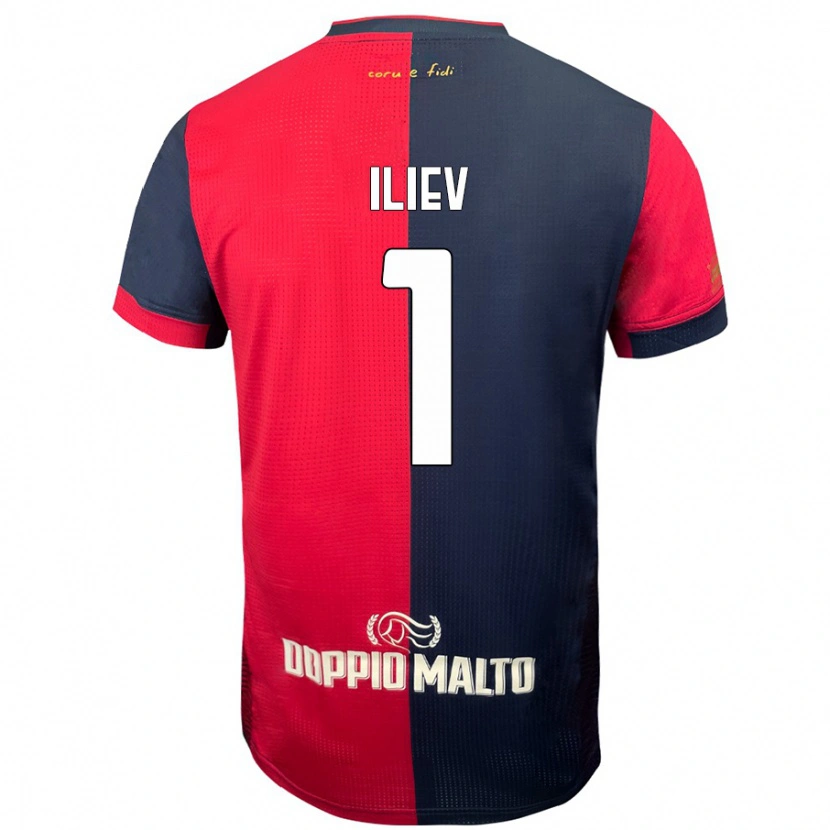 Danxen Kinderen Velizar-Iliya Iliev #1 Rood Donkerder Blauw Thuisshirt Thuistenue 2024/25 T-Shirt