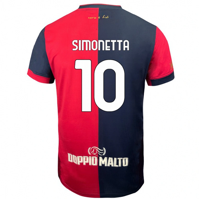 Danxen Kinderen Jacopo Simonetta #10 Rood Donkerder Blauw Thuisshirt Thuistenue 2024/25 T-Shirt