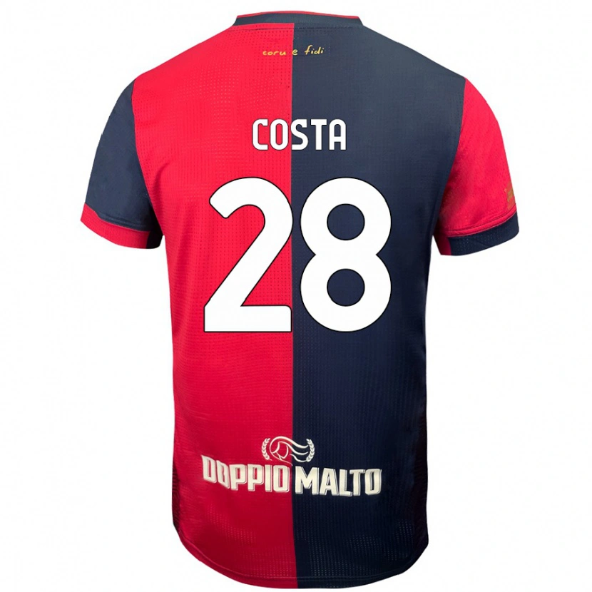 Danxen Kinderen Luca Costa #28 Rood Donkerder Blauw Thuisshirt Thuistenue 2024/25 T-Shirt