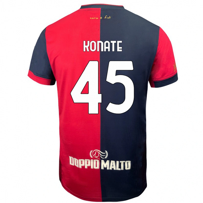 Danxen Kinderen Ismael Konate #45 Rood Donkerder Blauw Thuisshirt Thuistenue 2024/25 T-Shirt