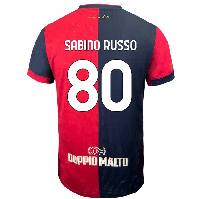 Danxen Kinderen Alessandro Sabino Russo #80 Rood Donkerder Blauw Thuisshirt Thuistenue 2024/25 T-Shirt