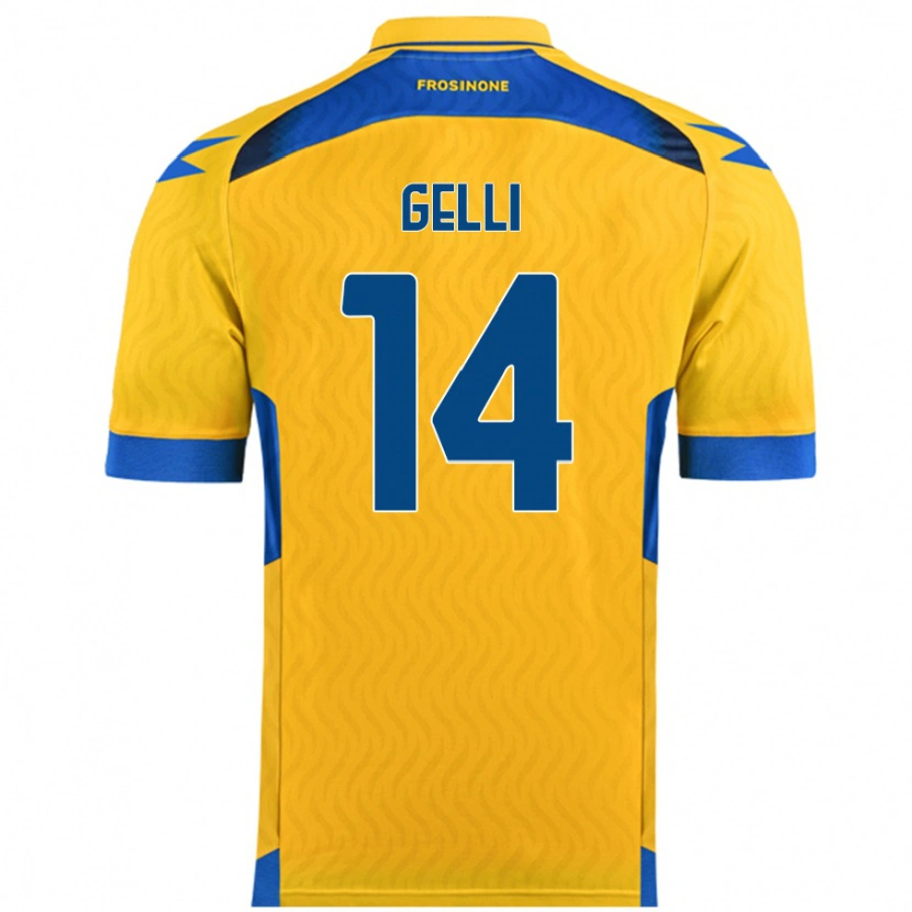 Danxen Kinderen Francesco Gelli #14 Geel Thuisshirt Thuistenue 2024/25 T-Shirt