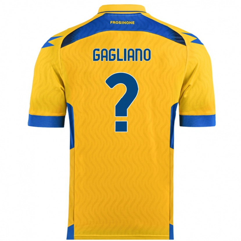 Danxen Kinderen Mattia Gagliano #0 Geel Thuisshirt Thuistenue 2024/25 T-Shirt