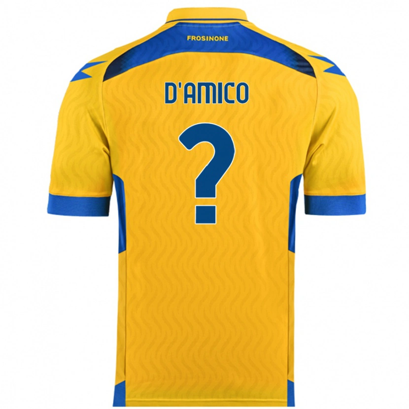 Danxen Kinderen Cristiano D'amico #0 Geel Thuisshirt Thuistenue 2024/25 T-Shirt