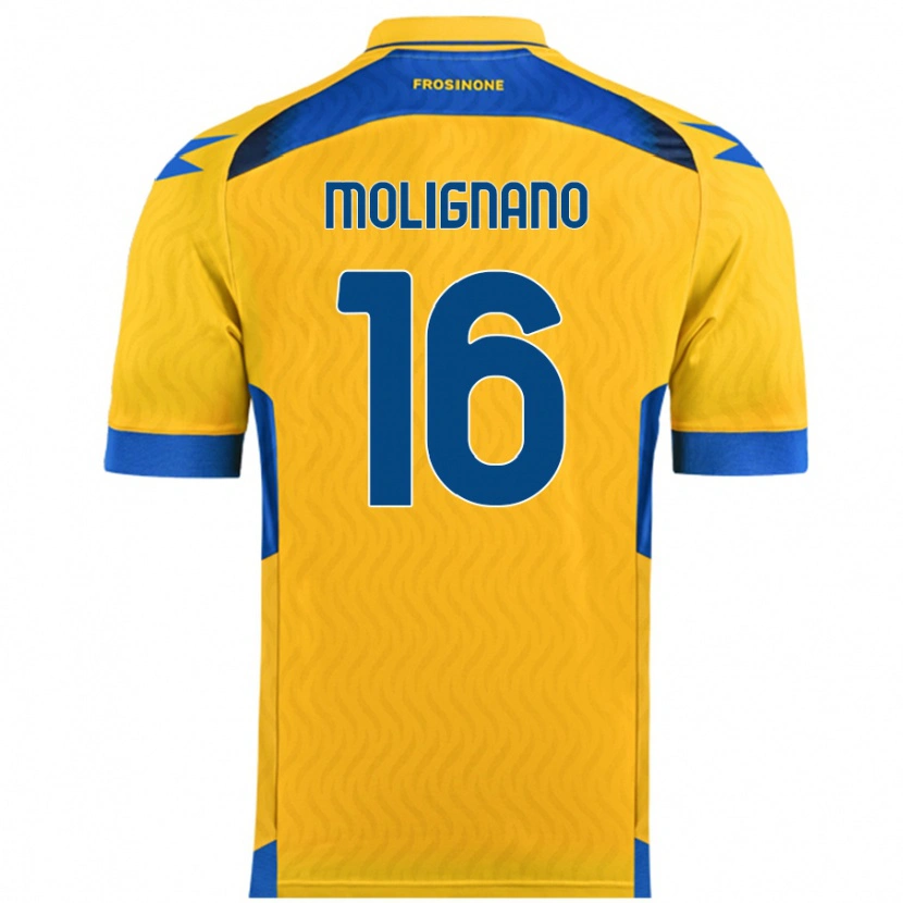 Danxen Kinderen Gaetano Molignano #16 Geel Thuisshirt Thuistenue 2024/25 T-Shirt