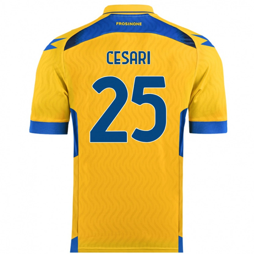 Danxen Kinderen Nicolò Cesari #25 Geel Thuisshirt Thuistenue 2024/25 T-Shirt