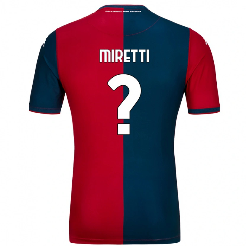 Danxen Kinderen Fabio Miretti #0 Rood Donkerblauw Thuisshirt Thuistenue 2024/25 T-Shirt