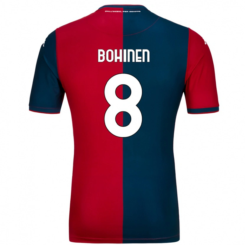 Danxen Kinderen Emil Bohinen #8 Rood Donkerblauw Thuisshirt Thuistenue 2024/25 T-Shirt