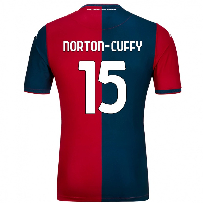 Danxen Kinderen Brooke Norton-Cuffy #15 Rood Donkerblauw Thuisshirt Thuistenue 2024/25 T-Shirt