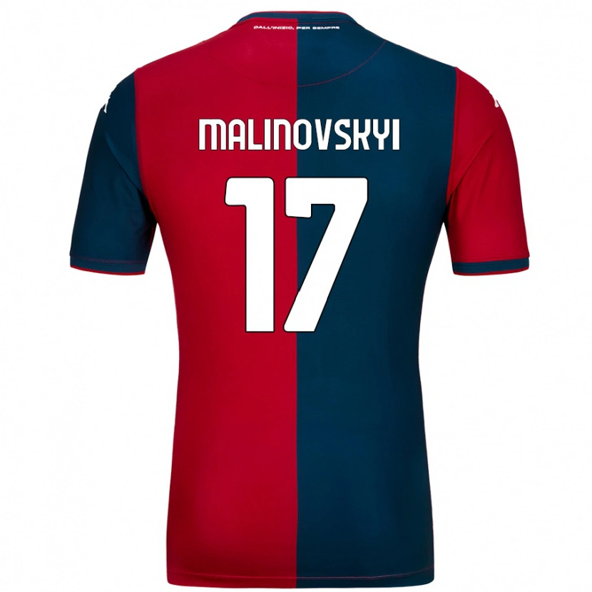 Danxen Kinderen Ruslan Malinovskyi #17 Rood Donkerblauw Thuisshirt Thuistenue 2024/25 T-Shirt