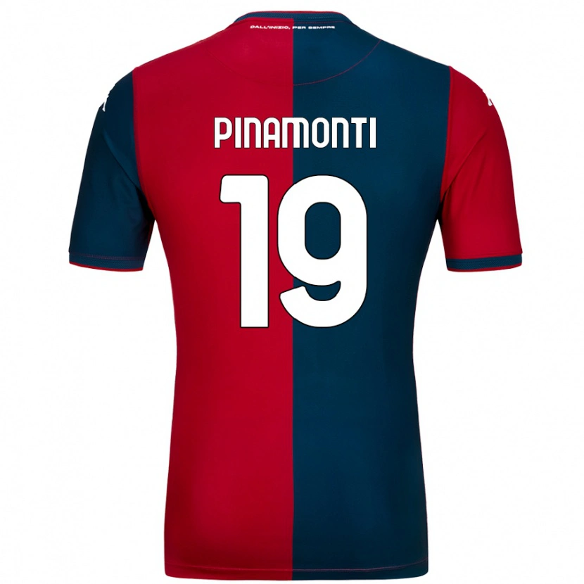 Danxen Kinderen Andrea Pinamonti #19 Rood Donkerblauw Thuisshirt Thuistenue 2024/25 T-Shirt