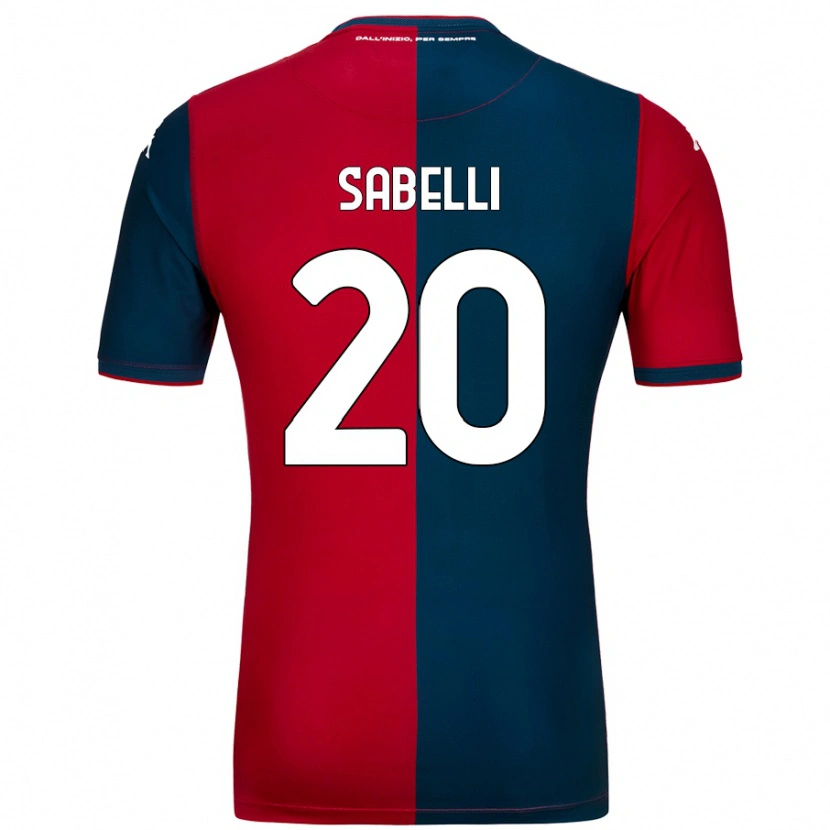 Danxen Kinderen Stefano Sabelli #20 Rood Donkerblauw Thuisshirt Thuistenue 2024/25 T-Shirt