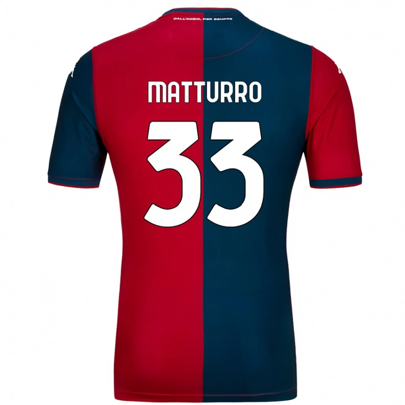 Danxen Kinderen Alan Matturro #33 Rood Donkerblauw Thuisshirt Thuistenue 2024/25 T-Shirt