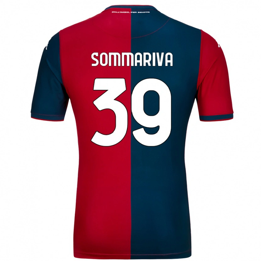 Danxen Kinderen Daniele Sommariva #39 Rood Donkerblauw Thuisshirt Thuistenue 2024/25 T-Shirt