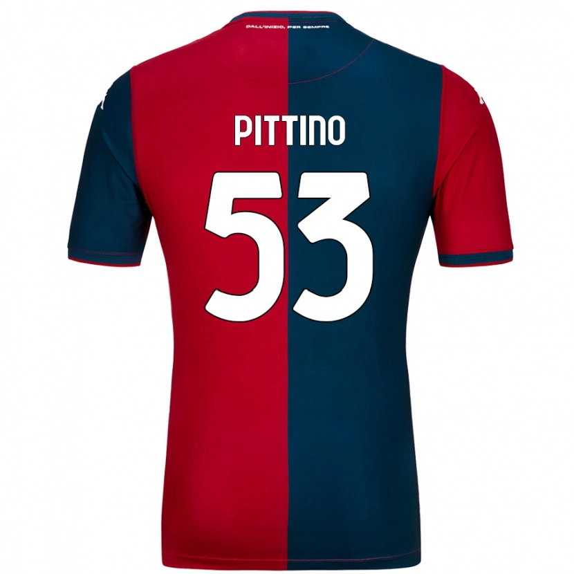 Danxen Kinderen Tommaso Pittino #53 Rood Donkerblauw Thuisshirt Thuistenue 2024/25 T-Shirt