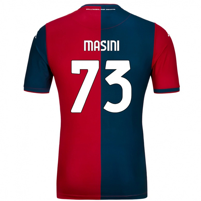 Danxen Kinderen Patrizio Masini #73 Rood Donkerblauw Thuisshirt Thuistenue 2024/25 T-Shirt