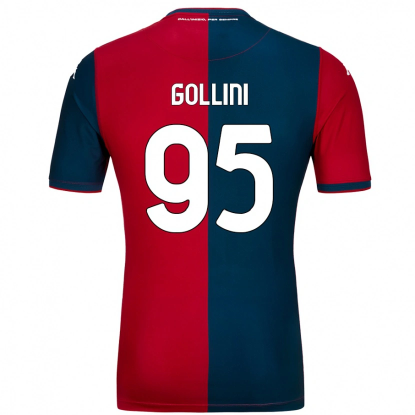 Danxen Kinderen Pierluigi Gollini #95 Rood Donkerblauw Thuisshirt Thuistenue 2024/25 T-Shirt