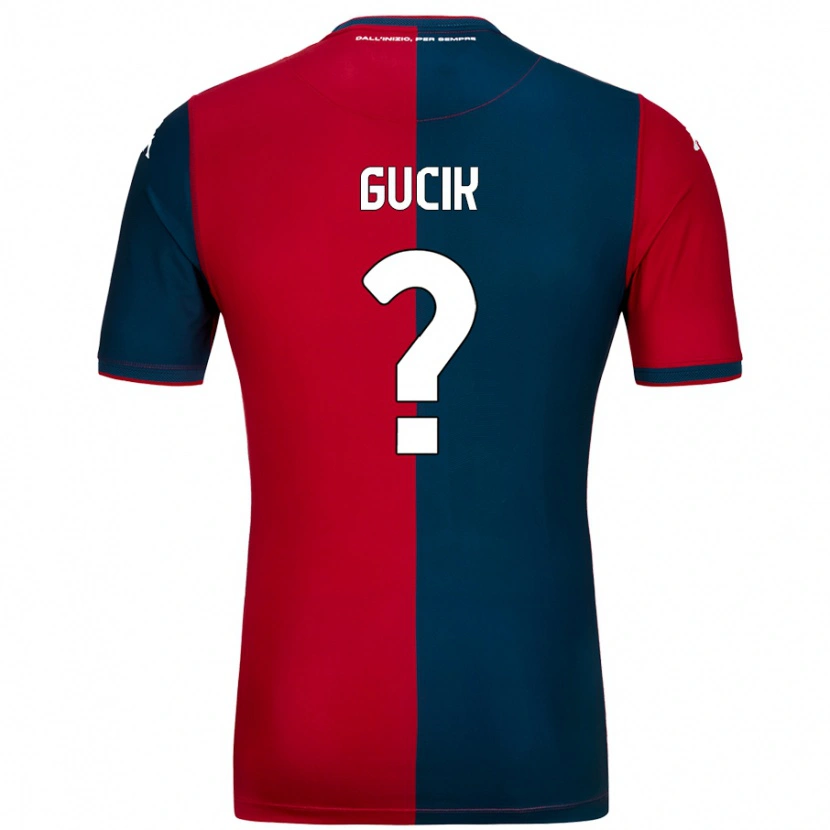 Danxen Kinderen Nicolas Gucik #0 Rood Donkerblauw Thuisshirt Thuistenue 2024/25 T-Shirt