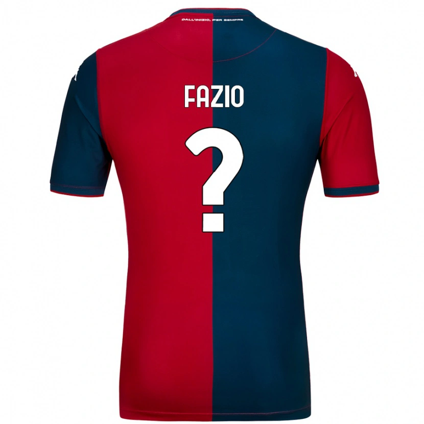 Danxen Kinderen Lorenzo Fazio #0 Rood Donkerblauw Thuisshirt Thuistenue 2024/25 T-Shirt