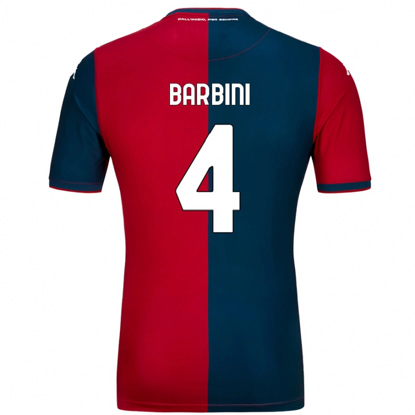 Danxen Kinderen Matteo Barbini #4 Rood Donkerblauw Thuisshirt Thuistenue 2024/25 T-Shirt