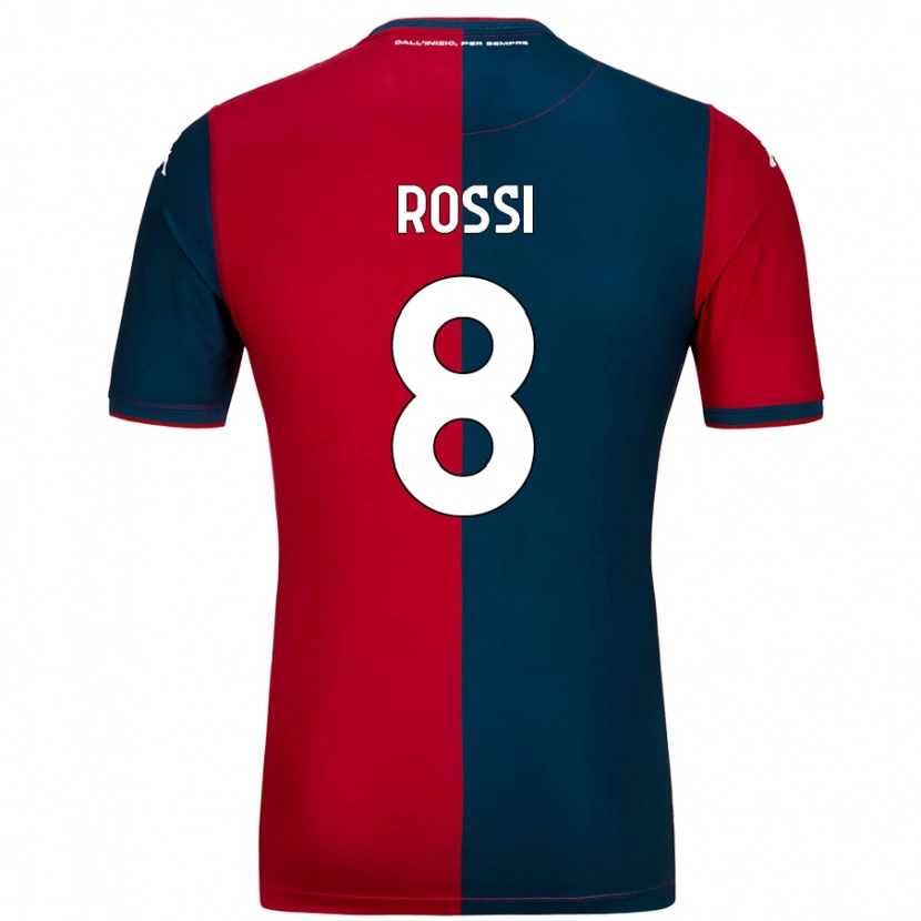 Danxen Kinderen Gianluca Rossi #8 Rood Donkerblauw Thuisshirt Thuistenue 2024/25 T-Shirt