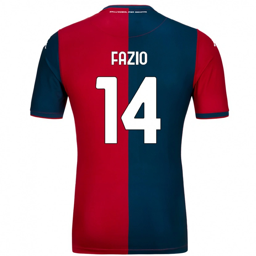 Danxen Kinderen Tommaso Fazio #14 Rood Donkerblauw Thuisshirt Thuistenue 2024/25 T-Shirt