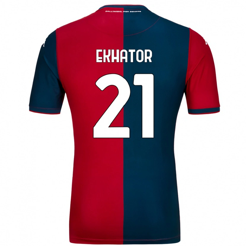 Danxen Kinderen Jeff Ekhator #21 Rood Donkerblauw Thuisshirt Thuistenue 2024/25 T-Shirt